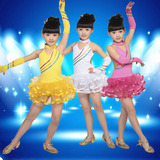 特价新款六一儿童女童拉丁舞蹈服表演服拉拉队演出服蓬蓬裙连衣裙