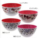 日本正品Hello Kitty密胺仿瓷美耐皿不怕摔儿童餐具饭碗卡通汤碗