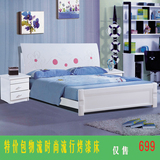 裕胜家具 特价包邮白色烤漆床.现代简约1.5米单人床1.8米双人床