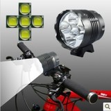 5核T6自行车灯车前灯 充电车灯 单车灯 山地自行车灯套装（5档）
