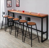 美式咖啡厅吧台桌吧椅铁艺实木酒吧桌椅奶茶店休闲吧凳子客厅餐椅
