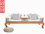老榆木家具 罗汉床 沙发榻 美人榻 现代中式家具 实木单人床沙发