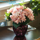 950加州阳光绣球浮雕玻璃花瓶套装 欧式餐桌装饰花艺 仿真花