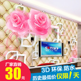 大型3D立体壁画客厅沙发电视背景墙纸 温馨浪漫蝴蝶百合无缝壁纸