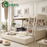 韩式儿童床田园上下床母子双层床实木高低床子母床成人拖床组合床