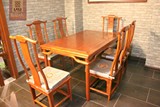 轩红坊红木家具缅甸花梨木餐桌椅 新中式餐厅家具