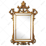 1.22米欧美式雕花镜子玄关镜墙壁挂别墅卧室化妆镜展厅树脂装饰镜