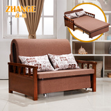 沙发床实木 1.5白色小户型客厅1.2米推拉两用单双人多功能可折叠
