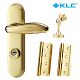 德国KLC门锁室内卧室门锁 PVD亮金色房门锁具执手木门锁 超值套餐