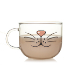 创意生日礼物情侣大玻璃杯 加厚耐热咖啡杯子 猫咪胡子水杯牛奶杯