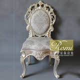 包邮55*108.5法式巴洛克洛可可金色雕刻暖银仿古金餐椅靠背梳妆凳
