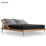 橡木床1.8米现代简约实木床1.5m北欧床日式成人床2米大床可定制