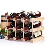 简约现代原木色葡萄酒架酒瓶架红酒架摆件实木家用创意展示架宜家