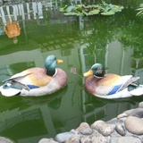 创意礼品花园池塘仿真动物鸳鸯戏水情侣摆件树脂浮水鸭子结婚礼物
