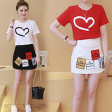 套装女闺蜜姐妹夏装时尚潮名媛 韩国学生短款包裙两件套显瘦百搭