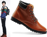 超酷春秋新款2015男式骑士靴 工装潮靴个性鞋马靴 休闲短筒皮靴子