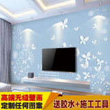 现代简约客厅卧室电视背景墙壁纸3d立体影视墙纸壁画温馨蝴蝶花纹
