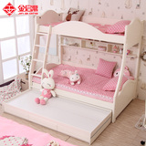 韩式田园儿童床白色双层高低床1.2m公主上下床子母床组合床送床垫
