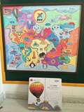 酷乐家涂鸦乐园墙膜世界地图宝宝绘画板贴玩具儿童房客厅正品包邮