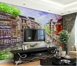 3d立体大型壁画中式油画水墨画墙纸酒店沙发客厅背景墙壁纸主题房