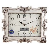 正品包邮丽盛欧式挂钟客厅静音钟表长方形时钟挂表装饰壁钟/墙钟