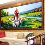 5d砖石画满钻以马内利镶钻十字绣耶稣牧羊钻石秀客厅基督教最新款