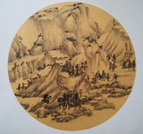国画大师丁浩明蒙山山水50×50方斗，当代极具收藏价值国画。