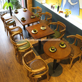 复古 咖啡厅桌椅组合 茶餐厅沙发桌椅主题咖啡馆西餐厅餐桌椅批发