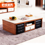 新中式现代简约客厅家具大理石茶几电视柜组合带小凳子创意茶桌椅