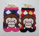 保真正品韩国进口袜子韩版毛巾袜睡眠袜卡通对对袜大嘴猴