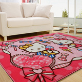 KT卡通儿童公主房满铺超大地毯茶几床边加厚凯蒂猫宝宝爬行地垫