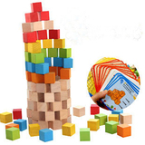 出口级 90粒 高档木制正方立方体积木 数学蒙氏教具 儿童益智玩具