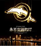 吊灯创意个性海豚儿童房灯LED水晶吊灯服装店橱窗吊灯餐厅灯饰