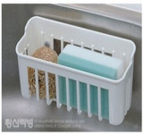 韩国进口昌信吸盘厨房钢丝球抹布架刷碗海绵控水盒洗碗巾收纳盒