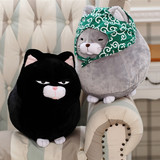 日本amuse原单黑豆胡子馒头猫咪毛绒玩具公仔布偶娃娃情人节礼物