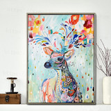 纯手绘动物油画麋鹿现代简约欧式北欧风格家居客厅卧室装饰挂壁画