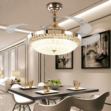隐形吊扇 欧式简约法国金风扇吊灯客厅卧室餐厅带LED的电风扇灯