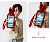 哐花村卡通可爱布艺透明触屏手机保护袋苹果三星通用手机套包邮