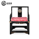 复古中式实木椅子新中式官帽椅免漆圈椅禅意静思椅打坐椅明式茶椅