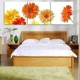 新款时尚客厅卧室时尚花卉壁画 无框画 装饰画 温馨向日葵三联画