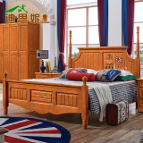 美式乡村全实木床1.8简约欧式高档卧室家具地中海定制1.5米双人床