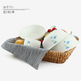 简约骨质瓷盘碗套装韩式餐盘米饭碗家用4人餐具思佰得骨瓷碗碟套