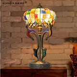 波西米亚灯具欧式地中海台灯东南亚奢华彩碎琉璃客厅卧室床头灯饰
