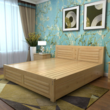 松木床全实木1.51.8米双人床抽屉床储物床定制简约成人床单人床