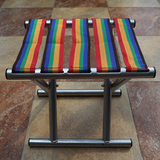 多功能简易金属折叠椅带靠背彩带马扎钓鱼凳户外休闲凳子椅子特价