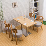 汉诚奶茶店桌椅组合西餐厅餐桌椅甜品店椅子咖啡厅实木圆餐椅定制