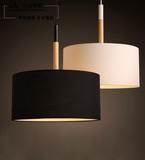 北欧风格现代创意简约灯具卧室书房餐厅单头木布艺灯罩个性吊灯