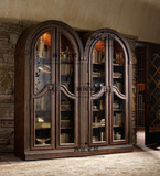 法式复古雕花书柜欧式高端实木碗柜储物柜美式乡村餐边柜