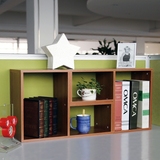 学生桌面书架桌上置物架简易伸缩小书架办公桌收纳书柜书桌旋转架