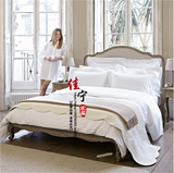 美式乡村风格实木双人床法式复古做旧床欧式田园公主床北欧卧室床